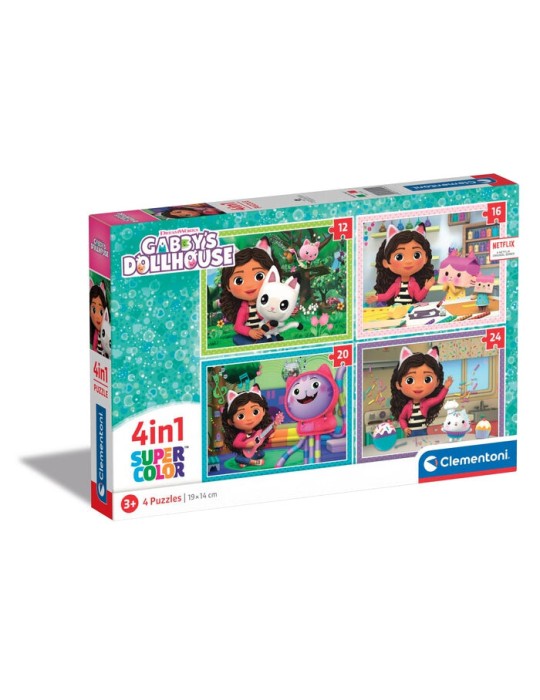 Clementoni Puzzle 4 en 1 - Gabby's Dollhouse