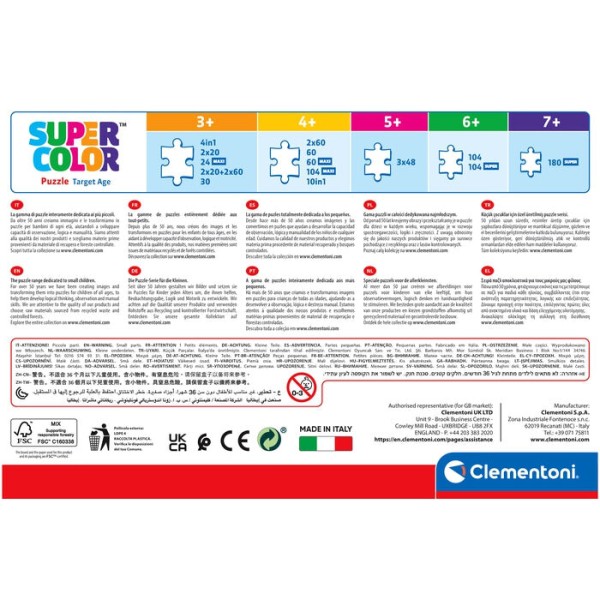Clementoni Supercolor Puzzle 4 en 1 - Disney Classic