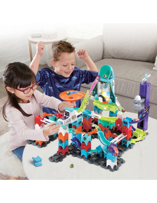 VTech Marble Rush – Circuit à Billes Space Magnetic Mission XL300E – 120 Pièces, 10 Billes Dont 5 MagiTech – Dès 4 Ans